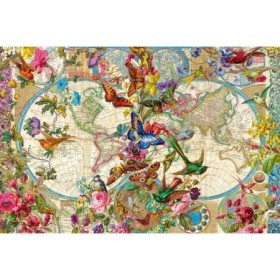 Puzzle harta lumii cu fauna si flora 3000 piese